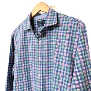 Polo Ralph Lauren Men's L Plaid Button-Up Shirt Multicolor Long Sleeve Casual